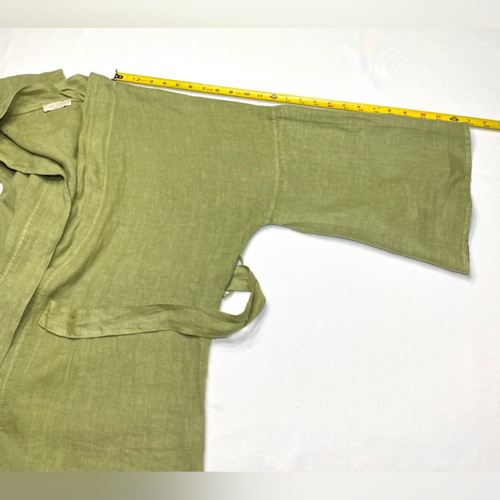 Linen Lightweight Jacket Kimono Belted Italy One Size - Picture 8 of 9